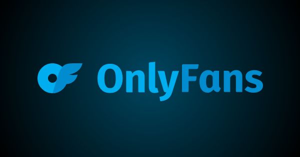 OnlyFans logo on a blue and dark background.